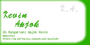 kevin apjok business card